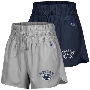 women's navy and oxford shorts with Penn State and Athletic Logo on left legs